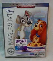 Walt Disney Lady And The Tramp Dvd &amp; BLU-RAY 2 Disc Set New - £16.07 GBP