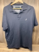 Nautica Polo Shirt Mens Large Blue Golf Casual Short Sleeve Adult - £13.98 GBP