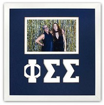 Phi Sigma Sigma Sorority Licensed Picture Frame for 4x6 photo Blue and White - £27.85 GBP