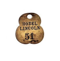 Vintage Hotel LINCOLN Metal Room Key Fob #51 - €26,53 EUR