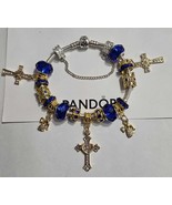 Beautiful in Blue Cross & Angels  - Authentic Pandora Bracelet - $203.73 CAD
