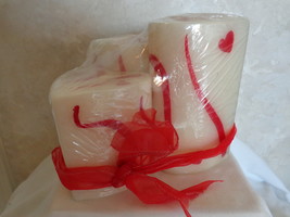 Three Heart Shaped Candles (#3632) - £30.66 GBP