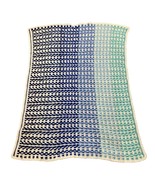 Handmade Shades of Blue White Baby Blanket Crib Throw Afghan 40&quot; X 47&quot; - $28.71