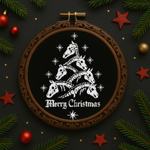 Christmas tree made from horse skeletons - Cross-stitch pattern PDF  - $5.00