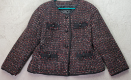 Talbots Blazer Jacket Women&#39;s Size 14 Multi Tweed Wool Long Sleeve Button Front - £21.66 GBP