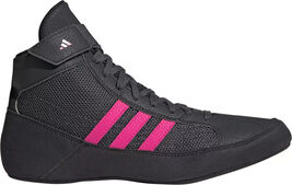 Adidas HVC K Wrestling Shoes Kids Size 1.5Y  #HP6873 Black/Charcoal/Pink - $54.99