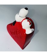 1966 Peanuts Snoop Love Heart Mini Vase Planter Ceramic 5&quot; Valentines Da... - $55.54 CAD