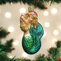 Old World Christmas Seashell Mermaid Glass Christmas Ornament 10234 - £15.08 GBP