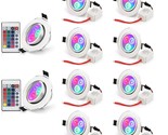 Pack Of 10 Led Color Changing Recessed Lighting 3W Rgb Downlight Ceiling... - $128.99