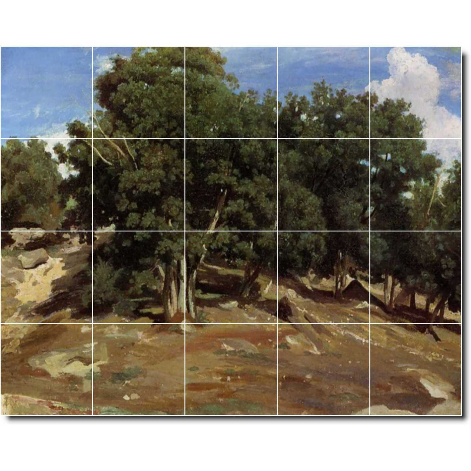 Corot jean fontainebleau black oaks of bas breau