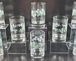 8) Corelle Callaway 6 Oz Juice Glass Set Coning Green Ivy Thick Base Tum... - $56.30