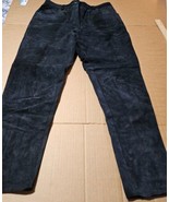 Vintage Genuine Leather Pants Black Metro Style Women&#39;s Size 8 Petite 30x27 - $627.41 MXN