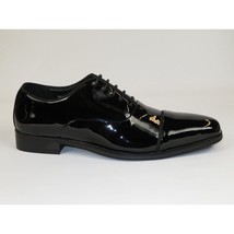 Men Santino Luciano Formal Dress Shoes Patent Leather Shiny Lace up C384 Black image 8