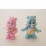 Lot of 2 Pearlized Care Bear Figures  - Hopeful Heart &amp; Wish Bear Cake T... - $8.95