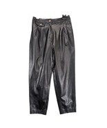 Blank NYC Women&#39;s 28 Black Faux Leather Pleated High Waist Pants Streetw... - $40.00