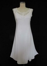 Soft Surroundings Cutwork Embroidery Sleeveless Dress and Slip XSp Petite White - £31.59 GBP