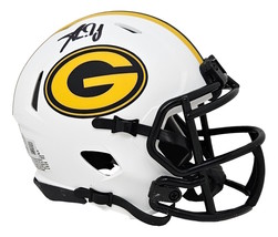 Aaron Jones Signed Green Bay Packers Lunar Eclipse Mini Speed Helmet BAS... - £123.76 GBP