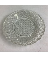 Vintage Cut Glass 7.25” Plate Scalloped Border Diamond Weave Texture - €8,46 EUR