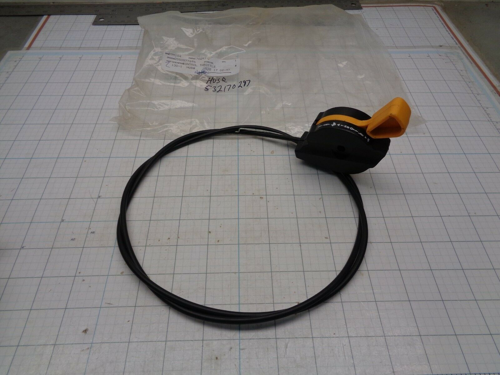 Primary image for Husqvarna 532170297 Throttle Cable aka AYP 170297 Marigold OEM NOS