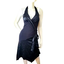 New BEBE Dress SILK Racer back Sleeveless Asymmetrical Handkerchief Hem USA - $64.52