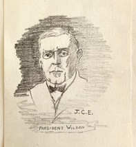 Jerome Eisenberg Woodrow Wilson 1925 Original Art Sketch Pencil 1/1 Signed DWN8C - £318.58 GBP