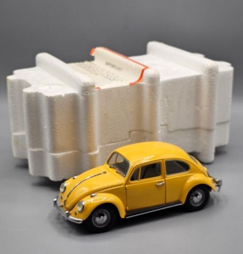 VINTAGE Franklin Mint 1967 Yellow Volkswagen Beetle 1:24 Metal Diecast (1992) - $70.11