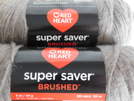 Red Heart Super Saver Brushed Mink lot of 2 Dye Lot 644578 - £7.82 GBP