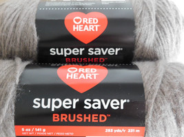 Red Heart Super Saver Brushed Mink lot of 2 Dye Lot 644578 - £8.03 GBP