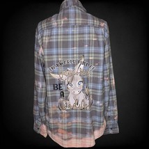 Flannel Shirt - Cute Donkey Shirt - World of Unicorns Be a Bada*s Shirt ... - $42.06