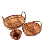 Vtg Set Nesting Tiny Woven Straw Baskets 2&quot;-5&quot; Wide Miniatures Crafts 18... - $293.82 MXN
