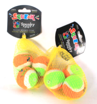 2 Ct Spunky Pup Squeak Bounce &amp; Float Small 3 Pack Dog Tennis Balls - £23.11 GBP