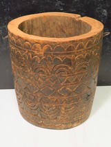 Rare Early 19thC Primitive One Piece Detailed Carved Wooden Bucket Maple Syrup? - £167.20 GBP