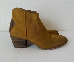 Marc Fisher Brown Ankle Boots Women 8M Suede Zip Western Cowgirl Festival Bootie - £19.89 GBP