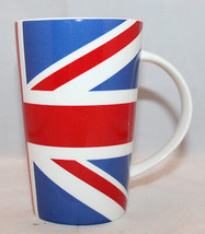 Kent Pottery Union Jack British Flag Tall Coffee Latte Mug Cup White Red... - $28.94