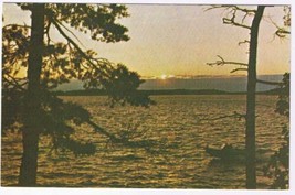 Ontario Postcard Boat On Lake Sunset Trees - £2.32 GBP