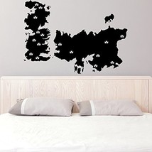( 63'' x 45'' ) Vinyl Wall Decal World Map Game of Thrones with Castles / Atlas  - £58.31 GBP