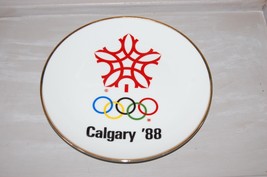 Vintage 1988 Calgary Winter Olympics Collector Plate Souvenir Red Snowflake - $19.39