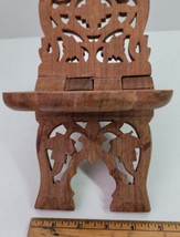 VTG Antique Hand Carved Wooden Book Holder Folding Bible Cookbook Display Stand - £15.12 GBP