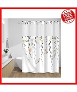 Luxurious Grey Floral Shower Curtain 71&#39;&#39;W with Snap-on Waterproof Liner... - $782.49 MXN