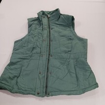 Sonoma Life + Style Girls/Women's Green Full Zip Snap Button Vest Pockets Size L image 11