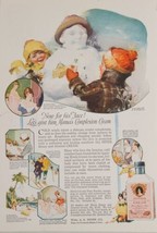 1924 Print Ad Hinds Honey &amp; Almond Skin Cream Snowman Illustrated by Neagle - £18.49 GBP