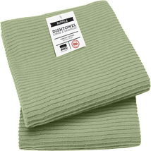 Now Designs Ripple Cotton Dish Towels, Set of 2, Sage 2 - £21.15 GBP