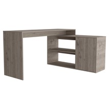 L-Shaped Desk Desti, Light Gray Office Desk - £192.18 GBP