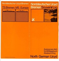 T S Bremen 1969 Norddeutscher Lloyd Bremen Souvenir Log North German Lloyd - £17.25 GBP