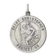 NEW SAINT CHRISTOPHER MEDAL PENDANT REAL SOLID .925 STERLING SILVER - £72.66 GBP