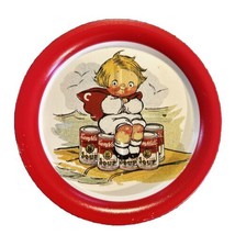Vintage Campbells Soup Kids Advertising Tin Coaster 3 1/2&quot; - £6.51 GBP
