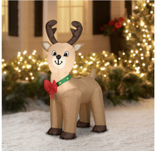 Holiday Time Christmas Santa&#39;s Reindeer 4&quot; Tall Airblown Yard Inflatable 2022 - £32.21 GBP