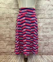 LuLaRoe AZURE Girls A Line Skirt Pink Purple Stretchy Elastic Waist Size 14 NEW - £17.52 GBP