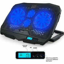 Cooling Pad Led Radiator 4 Fans Cooler Stand Laptop Pc Notebook W/ Lcd Display - £30.91 GBP