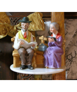1970&#39;s Lefton Man &amp; Woman On Bench Reading, Porcelain Bisque 7855-A Hand... - £14.15 GBP